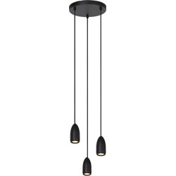 Vera ronde hanglamp diameter 25 cm 3xGU10 zwart
