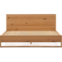 Kave Home - Bed Alguema van eikenfineer met naturel afwerking voor een matras van 180 x 200 cm