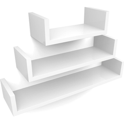 MIRA Home - Wandplank set van 3 wit - 45x15x10