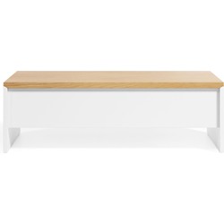 Kave Home - Abilen wandplank in eiken fineer en wit gelakt 110 x 60 cm FSC 100%