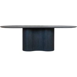 Eettafel Ovaal 300cm - Zwart - Hout - Eettafel Ava