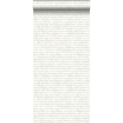 ESTAhome behang tekst grijs op witte gemeleerde achtergrond