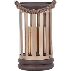PTMD Lantaarn Sjorsh - 22x22x37 cm - Hout - Goud