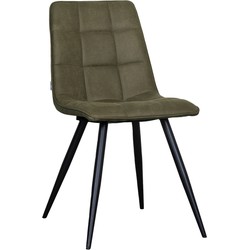 LABEL51 Eetkamerstoel Bistro - Moss - Micro Suede - Black Frame
