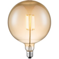 Edison Vintage LED filament lichtbron Carbon - Amber - G180 Global - Retro LED lamp - 18/18/23cm - geschikt voor E27 fitting - Dimbaar - 4W 400lm 2700K - warm wit licht