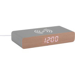 Wekker Retro Flat Led - Muisgrijs - 16.1x7.6x3cm