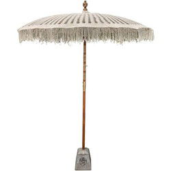 Balinese Parasol houten steel rond 180 cm macrame