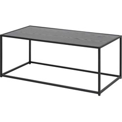 Vic industriële houten salontafel - L100 x B50 x H40 cm - Zwart
