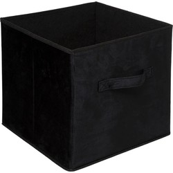 Opbergmand/kastmand 29 liter zwart polyester 31 x 31 x 31 cm - Opbergmanden