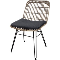 FLAMINGO DINING CHAIR WITHOUT ARMREST  -  STEEL BAMBOO LOOK