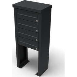 Multibox brievenbus 1 breed 4 hoog zwart
