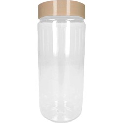 Voorraadpot/bewaarpot - 650 ml - kunststof - beige - B7 x H18 cm - Voorraadpot