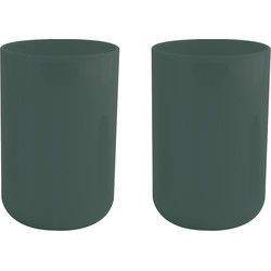 Drinkbeker/limonadebeker - 4x - PS kunststof - donkergroen - 490 ml - Bekers