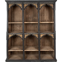 Clayre & Eef Boekenkast  152x40x193 cm Zwart Hout Vakkenkast