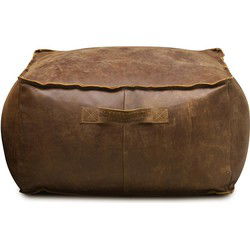 Shabbies Poef Amarone Africa Leder Tabac