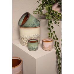 PTMD Bloempot Suzann - 17x17x15 cm - Keramiek - Groen