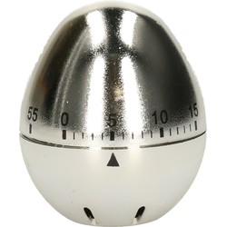 Kookwekker/eierwekker ei vorm 7 cm zilver - Kookwekkers