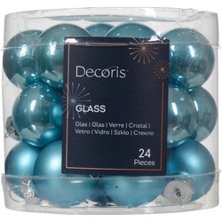 Kerstbal glas d2.5 cm sblw ass 24st kerst