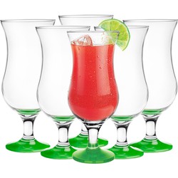 Glasmark Cocktail glazen - 6x - 420 ml - groen - glas - pina colada glazen - Cocktailglazen