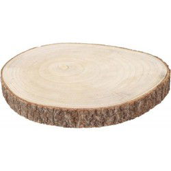 Chaks Kaarsenplateau boomschijf met schors - hout - D34 x H4 cm - rond - Kaarsenplateaus