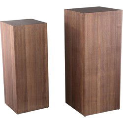 PTMD Zuil Tiess - 35x35x85 cm - Hout - Naturel - Set van 2