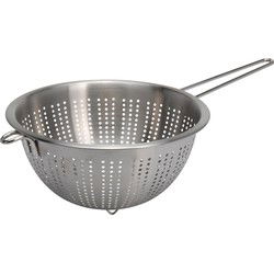 Excellent Houseware Vergiet/zeef - zilver - 24 x 13 cm - RVS - Vergieten