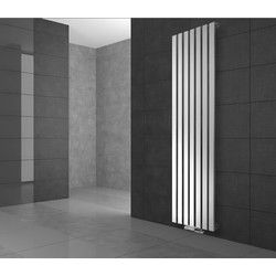 Badkamer radiator middenaansluiting 480x1800 mm wit met muuraansluitset LuxeBath