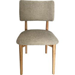 Eetkamerstoel Taupe - Naturel Eikenhout - 52x47x81cm - Nova - Set van 2
