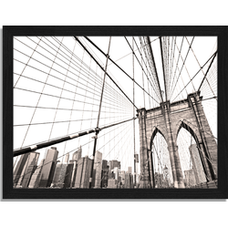 Brooklyn Bridge - Fotoprint in houten frame - 30 X 40 X 2,5 cm