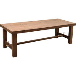 D - Livingfurn - Eetkamertafel Moskou - U-Poten - Teakhout - 240cm - Bruin