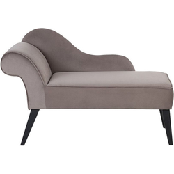 Beliani BIARRITZ - Chaise longue-Grijs-Fluweel