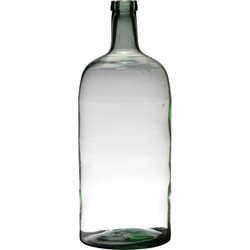 Bellatio Design Vaas - fles vorm - glas - transparant - D19 x H50 cm - Vazen