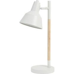 Bureaulamp Willena wit metaal en hout
