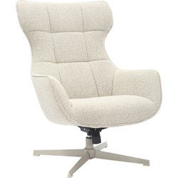 Fauteuil Beige Stof - Draaibaar - Zithoogte 40cm - 76x86x100cm - Turin