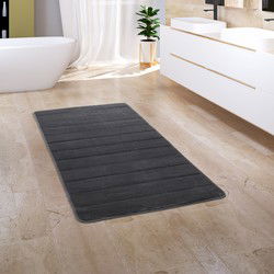 Badkamer Vloerkleed Corina - Antraciet - 65x120 cm
