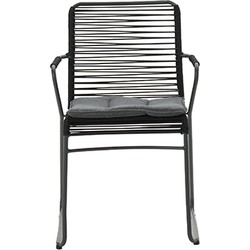 Hermes stapelbare fauteuil c.bl/rope black dia. 5mm/mystic gr - Garden Impressions