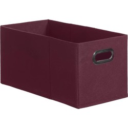 Opbergmand/kastmand 7 liter aubergine paars linnen 31 x 15 x 15 cm - Opbergmanden