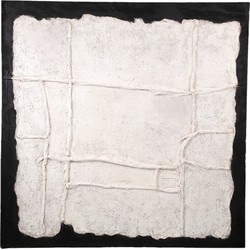 PTMD Suyen White Canvas Wall Panel Abstract Lines