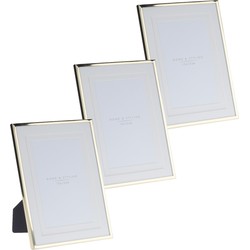 3x stuks aluminium fotolijst goud geschikt voor een foto van 10 x 15 cm - Fotolijsten