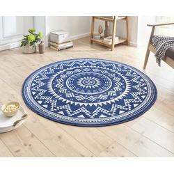 Rond Laagpolig vloerkleed - Valencia - Blauw - Ø 140 CM