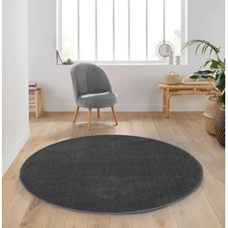 Rond Mono vloerkleed - Effen Modern - Donkergrijs - Ø 160cm