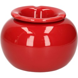 Terras asbak/stormasbak - rond - keramiek - 16 x 11 cm - rood - Asbakken