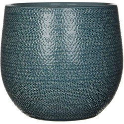 Mica Decorations gabriel ronde bloempot blauw maat in cm: 25 x 29