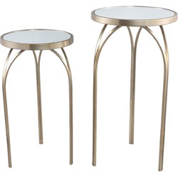 PTMD Rikka Bijzettafel - 35 x 35 x 66 cm - Ijzer - Goud
