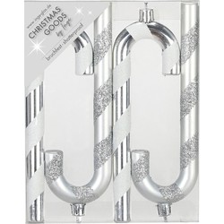 Inge goods Kersthangers - 4x - zuurstokken - zilver - 14 cm - Kersthangers