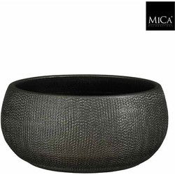 Mica Decorations Bloempot Porto - 27x27x13 cm - Terracotta - Metallic,Antraciet
