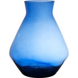 Hakbijl Glass Bloemenvaas Alexandra - transparant blauw - eco glas - D19 x H25 cm - Vazen