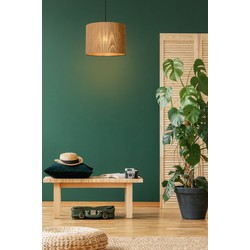 Scandinavisch hedendaagse rotan hanglamp 42 cm Ø E27 licht hout