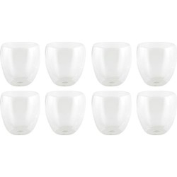 8x Koffie/thee bekers dubbelwandig 200 ml - Koffie- en theeglazen