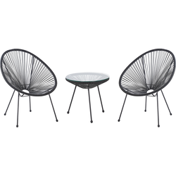 ACAPULCO II - Bistroset voor 2 - Zwart - PE rotan